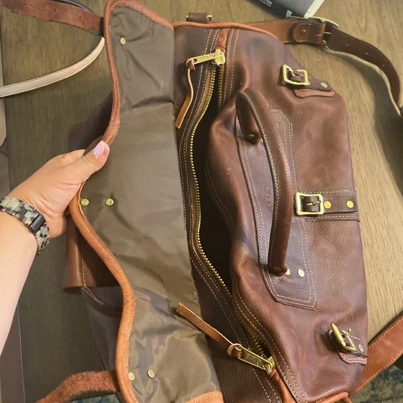 Orvis leather duffel bag - Picture 4 of 5